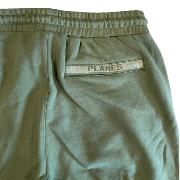 Paper Planes Men's Bronze Green French Terry Logo Jacquard Sweatpants - Large - Picture 11 of 11
